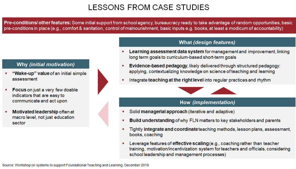 Diagram showing lessons from case studies in LMIC countries