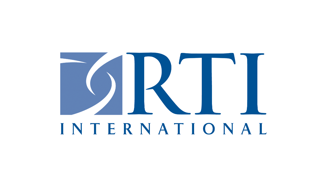 RTI logo showing a blue square containing an horizontal and a vertical white semi-circles intersecting each other followed, on the right-hand side by the dark blue writing ‘RTI’. The picture and the ‘RTI’ writing are on top of the dark blue writing ‘International’.